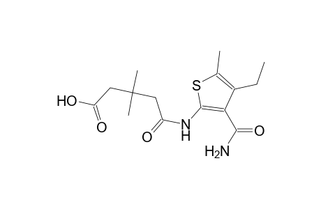 5-{[3-(aminocarbonyl)-4-ethyl-5-methyl-2-thienyl]amino}-3,3-dimethyl-5-oxopentanoic acid