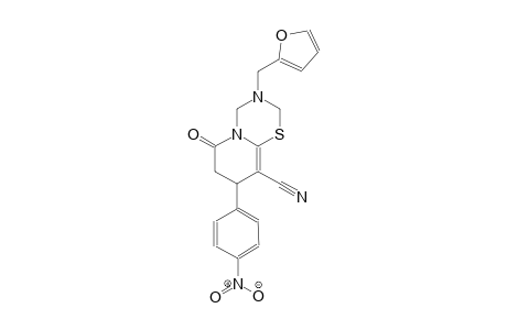 2H,6H-pyrido[2,1-b][1,3,5]thiadiazine-9-carbonitrile, 3-(2-furanylmethyl)-3,4,7,8-tetrahydro-8-(4-nitrophenyl)-6-oxo-