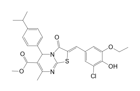 (2Z)-2-(3-chloro-5-ethoxy-4-hydroxy-benzylidene)-3-keto-7-methyl-5-p-cumenyl-5H-thiazolo[3,2-a]pyrimidine-6-carboxylic acid methyl ester