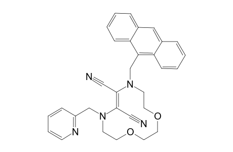 (E)-3,12-diaza-1,2-dicyano-[3-(9-anthrylmethyl)]-[12-(2-pyridylmethyl)]-6,9-dioxacyclododecene