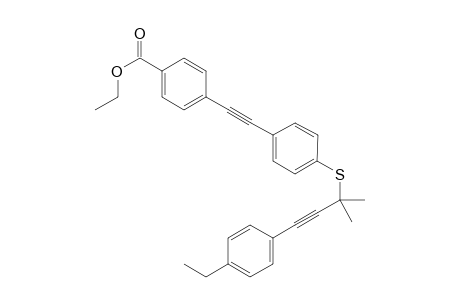 ethyl 4-[2-[4-[3-(4-ethylphenyl)-1,1-dimethyl-prop-2-ynyl]sulfanylphenyl]ethynyl]benzoate