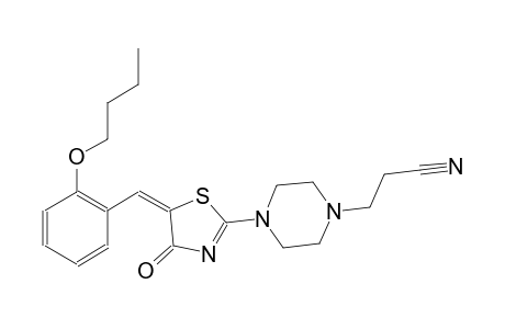3-{4-[(5E)-5-(2-butoxybenzylidene)-4-oxo-4,5-dihydro-1,3-thiazol-2-yl]-1-piperazinyl}propanenitrile