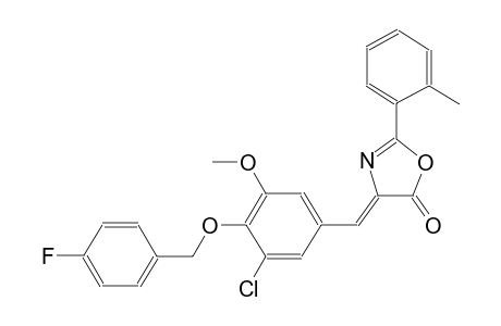 (4Z)-4-{3-chloro-4-[(4-fluorobenzyl)oxy]-5-methoxybenzylidene}-2-(2-methylphenyl)-1,3-oxazol-5(4H)-one