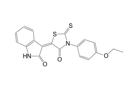 (3E)-3-[3-(4-ethoxyphenyl)-4-oxo-2-thioxo-1,3-thiazolidin-5-ylidene]-1,3-dihydro-2H-indol-2-one