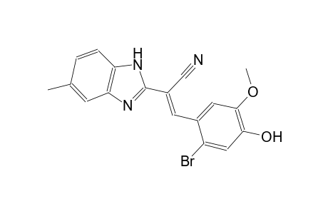 (2E)-3-(2-bromo-4-hydroxy-5-methoxyphenyl)-2-(5-methyl-1H-benzimidazol-2-yl)-2-propenenitrile