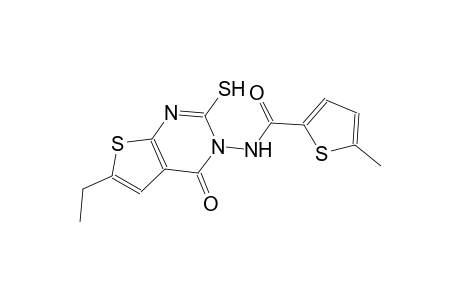 N-(6-ethyl-4-oxo-2-sulfanylthieno[2,3-d]pyrimidin-3(4H)-yl)-5-methyl-2-thiophenecarboxamide
