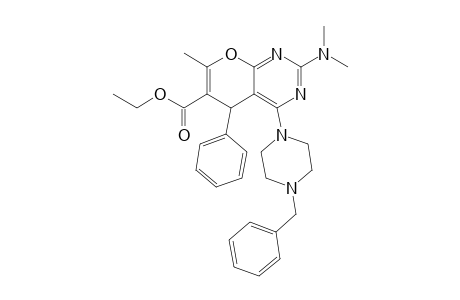 2-(dimethylamino)-7-methyl-5-phenyl-4-[4-(phenylmethyl)-1-piperazinyl]-5H-pyrano[2,3-d]pyrimidine-6-carboxylic acid ethyl ester