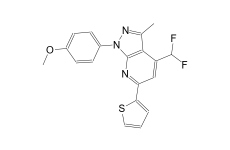1H-pyrazolo[3,4-b]pyridine, 4-(difluoromethyl)-1-(4-methoxyphenyl)-3-methyl-6-(2-thienyl)-