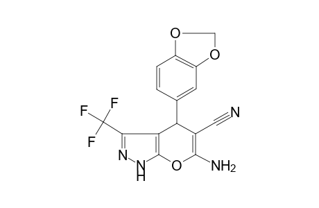 6-Amino-4-(1,3-benzodioxol-5-yl)-3-(trifluoromethyl)-2,4-dihydropyrano[2,3-c]pyrazole-5-carbonitrile