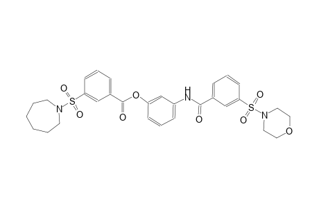 benzoic acid, 3-[(hexahydro-1H-azepin-1-yl)sulfonyl]-, 3-[[3-(4-morpholinylsulfonyl)benzoyl]amino]phenyl ester
