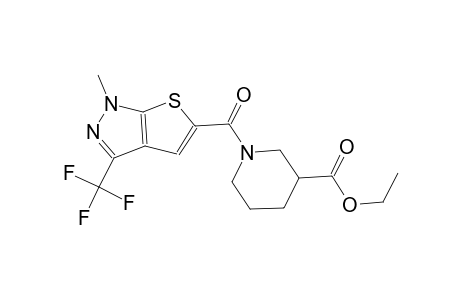 ethyl 1-{[1-methyl-3-(trifluoromethyl)-1H-thieno[2,3-c]pyrazol-5-yl]carbonyl}-3-piperidinecarboxylate