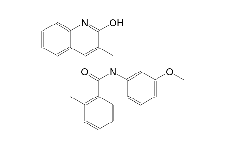 N-[(2-hydroxy-3-quinolinyl)methyl]-N-(3-methoxyphenyl)-2-methylbenzamide
