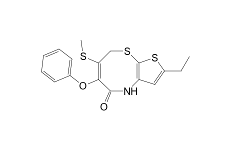 2-Ethyl-7-methylthio-6-phenoxy-4H-thieno[2,3-b][1,4]thiazocin-5(8H)-one