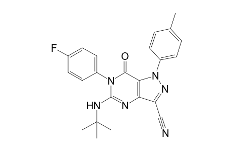 5-tert-Butylamino-3-cyano-6-(4-fluorophenyl)-1-p-tolyl-1H-pyrazolo[4,3-d]pyrimidin-7(6H)-one