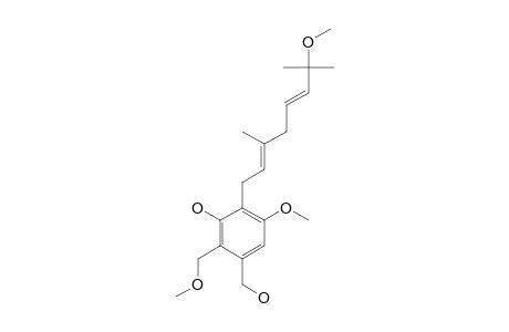 HERICENOL-D;1-HYDROXY-5-HYDROXYMETHYL-6-METHOXYMETHYL-3-METHOXY-2-(7-METHOXY-3,7-DIMETHYLOCTA-2,5-DIENYL)-BENZENE