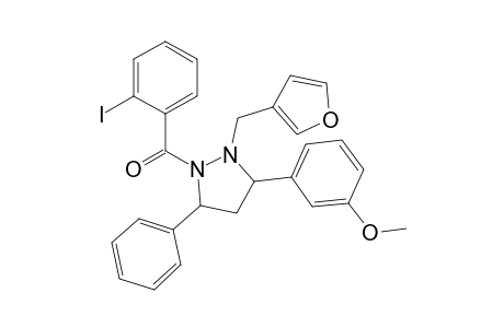 cis/trans-3-[3'-Methoxyphenyl]-2-(3'-furyl)methyl-1-(2'-iodobenzoyl)-5-phenylpyrazolidine