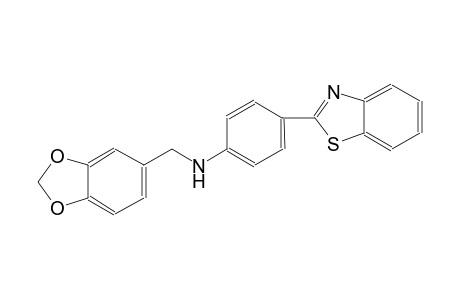 N-(1,3-benzodioxol-5-ylmethyl)-4-(1,3-benzothiazol-2-yl)aniline