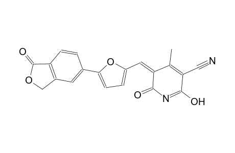 (5Z)-2-hydroxy-4-methyl-6-oxo-5-{[5-(1-oxo-1,3-dihydro-2-benzofuran-5-yl)-2-furyl]methylene}-5,6-dihydro-3-pyridinecarbonitrile