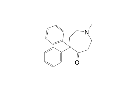5,5-diphenylhexahydro-1-methyl-4H-azepin-4-one