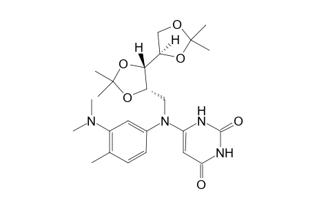 6-{2,3: 4,5-bis[O-(1'-Methylethylidene)-1-deoxy-D-ribit-1-yl]-(3"'-dimethylamino-4'"-methylphenyl)amino]-1H,3H-pyrimidin-2,4-dione