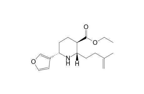 (2S,3R,6S)-6-Furyl-2-[3'-methylbut-3'-enyl]-3-(ethoxycarbonyl)-perhydropyridine