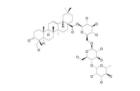 NIPPONOSIDE-A;3-OXOHEDERAGENIN-28-O-ALPHA-L-RHAMNOPYRANOSYL-(1->4)-BETA-D-GLUCOPYRANOSYL-(1->6)-BETA-D-GLUCOPYRANOSIDE