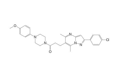 pyrazolo[1,5-a]pyrimidine, 2-(4-chlorophenyl)-6-[3-[4-(4-methoxyphenyl)-1-piperazinyl]-3-oxopropyl]-5,7-dimethyl-