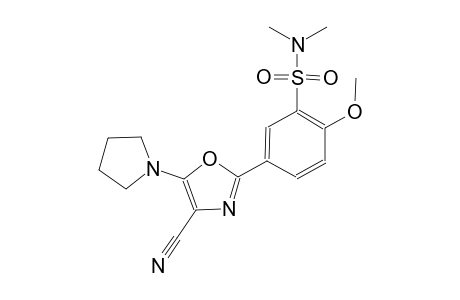 benzenesulfonamide, 5-[4-cyano-5-(1-pyrrolidinyl)-2-oxazolyl]-2-methoxy-N,N-dimethyl-