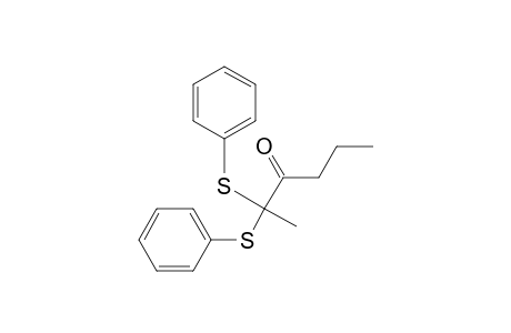 3-Hexanone, 2,2-bis(phenylthio)-