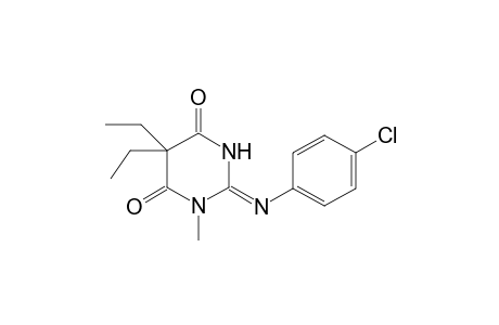 (2E)-2-[(4-Chlorophenyl)imino]-5,5-diethyl-1-methyldihydro-4,6(1H,5H)-pyrimidinedione
