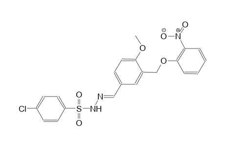 4-chloro-N'-((E)-{4-methoxy-3-[(2-nitrophenoxy)methyl]phenyl}methylidene)benzenesulfonohydrazide