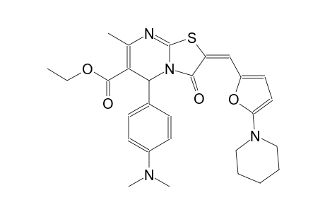 ethyl (2E)-5-[4-(dimethylamino)phenyl]-7-methyl-3-oxo-2-{[5-(1-piperidinyl)-2-furyl]methylene}-2,3-dihydro-5H-[1,3]thiazolo[3,2-a]pyrimidine-6-carboxylate