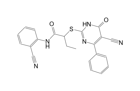 2-[(5-cyano-6-oxo-4-phenyl-1,6-dihydro-2-pyrimidinyl)sulfanyl]-N-(2-cyanophenyl)butanamide