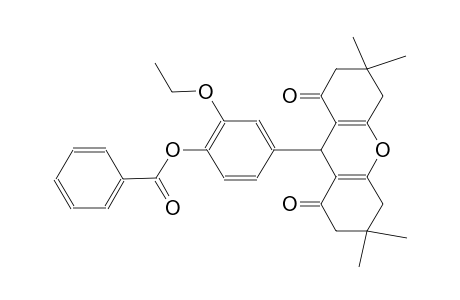 2-ethoxy-4-(3,3,6,6-tetramethyl-1,8-dioxo-2,3,4,5,6,7,8,9-octahydro-1H-xanthen-9-yl)phenyl benzoate