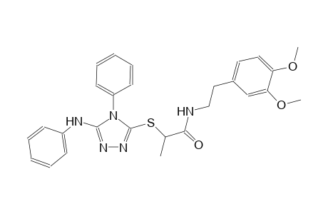 2-[(5-anilino-4-phenyl-4H-1,2,4-triazol-3-yl)sulfanyl]-N-[2-(3,4-dimethoxyphenyl)ethyl]propanamide