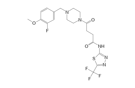 4-[4-(3-fluoro-4-methoxybenzyl)-1-piperazinyl]-4-oxo-N-[5-(trifluoromethyl)-1,3,4-thiadiazol-2-yl]butanamide