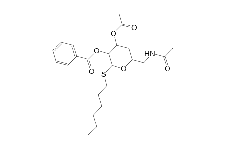 Hexyl 3-O-acetyl-6-(acetylamino)-2-O-benzoyl-4,6-dideoxy-1-thiohexopyranoside