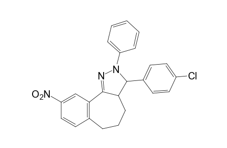 3-(p-chlorophenyl)-2,3,3a,4,5,6-hexahydro-9-nItro-2-phenylbenzo[6,7]-cyclohepta[1,2-c]pyrazole