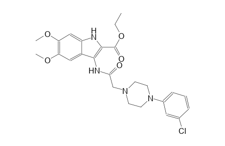 ethyl 3-({[4-(3-chlorophenyl)-1-piperazinyl]acetyl}amino)-5,6-dimethoxy-1H-indole-2-carboxylate
