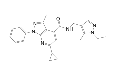 6-cyclopropyl-N-[(1-ethyl-5-methyl-1H-pyrazol-4-yl)methyl]-3-methyl-1-phenyl-1H-pyrazolo[3,4-b]pyridine-4-carboxamide