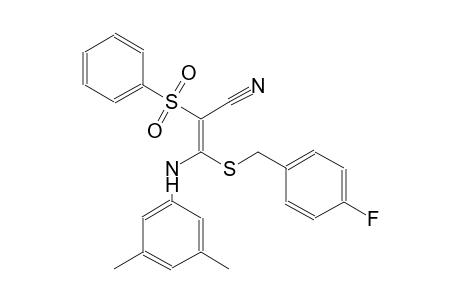 2-propenenitrile, 3-[(3,5-dimethylphenyl)amino]-3-[[(4-fluorophenyl)methyl]thio]-2-(phenylsulfonyl)-, (2E)-