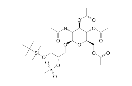 (2'S)-3'-TERT.-BUTYLDIMETHYLSILYLOXY-2'-MESYLOXYPROPYL-3,4,6-TRI-O-ACETYL-2-ACETYLAMINO-2-DEOXY-BETA-D-GLUCOSIDE