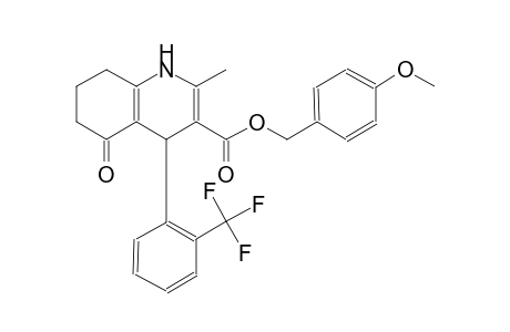 (4-methoxyphenyl)methyl 2-methyl-5-oxidanylidene-4-[2-(trifluoromethyl)phenyl]-4,6,7,8-tetrahydro-1H-quinoline-3-carboxylate
