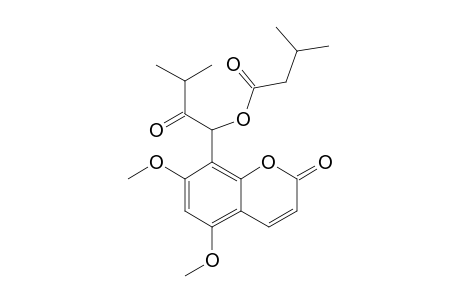 OMPHAMURRAYONE;5,7-DIMETHOXY-8-(3-METHYL-1-O-ISOVALERYL-2-OXOBUTYL)-COUMARIN