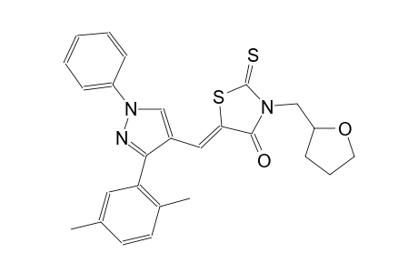 (5Z)-5-{[3-(2,5-dimethylphenyl)-1-phenyl-1H-pyrazol-4-yl]methylene}-3-(tetrahydro-2-furanylmethyl)-2-thioxo-1,3-thiazolidin-4-one