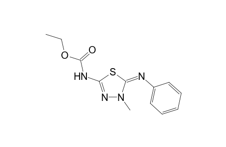 3-Methyl-5-[(ethoxycarbonyl)amino]-1,3,4-thiadiazoline-2-phenylimine