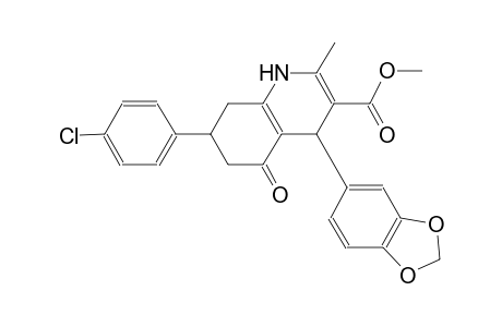 3-quinolinecarboxylic acid, 4-(1,3-benzodioxol-5-yl)-7-(4-chlorophenyl)-1,4,5,6,7,8-hexahydro-2-methyl-5-oxo-, methyl ester