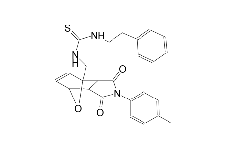 3-{[4-(4-methylphenyl)-3,5-dioxo-10-oxa-4-azatricyclo[5.2.1.0²,⁶]dec-8-en-1-yl]methyl}-1-(2-phenylethyl)thiourea