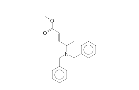 2-(E)-Pentenoic acid, (4S)-dibenzylamino)-, ethyl ester