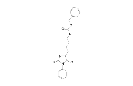 [4-(5-oxo-1-phenyl-2-thioxo-4-imidazolidinyl)butyl]carbamic acid, benzyl ester